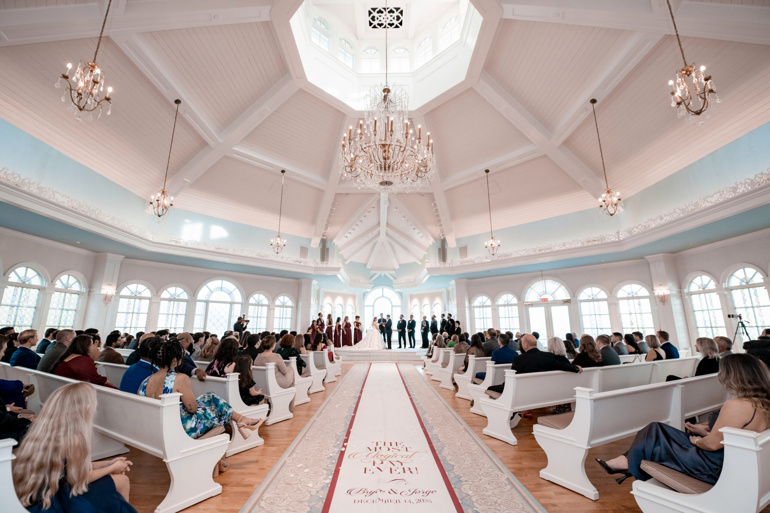 bride walking down aisle Disney Wedding Pavilion Orlando wedding venue